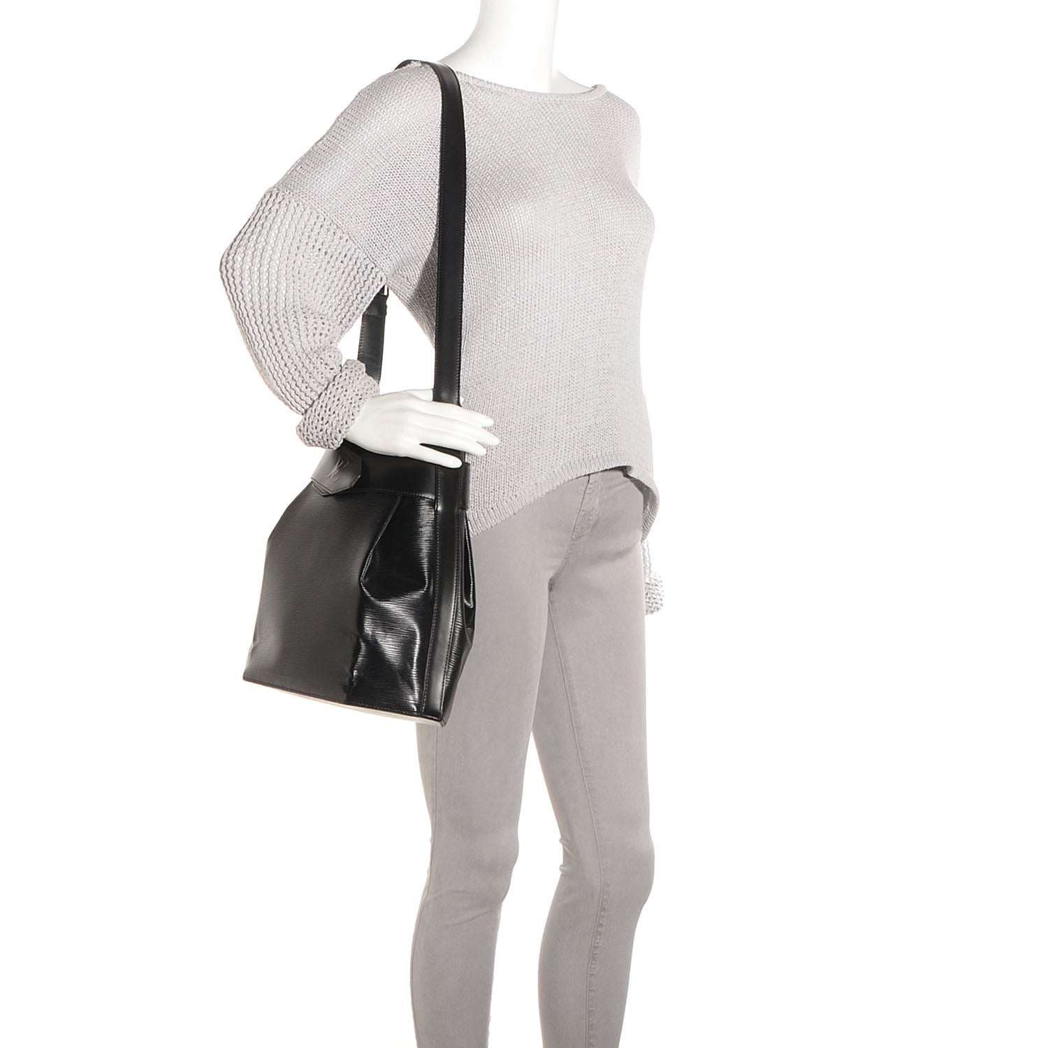 Louis Vuitton Epi Sac D'Epaule GM Black 2 of 8