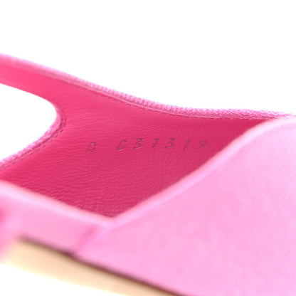 Chanel Denim Cap Toe CC Slingback Flat 37 Neon Pink 8 of 8