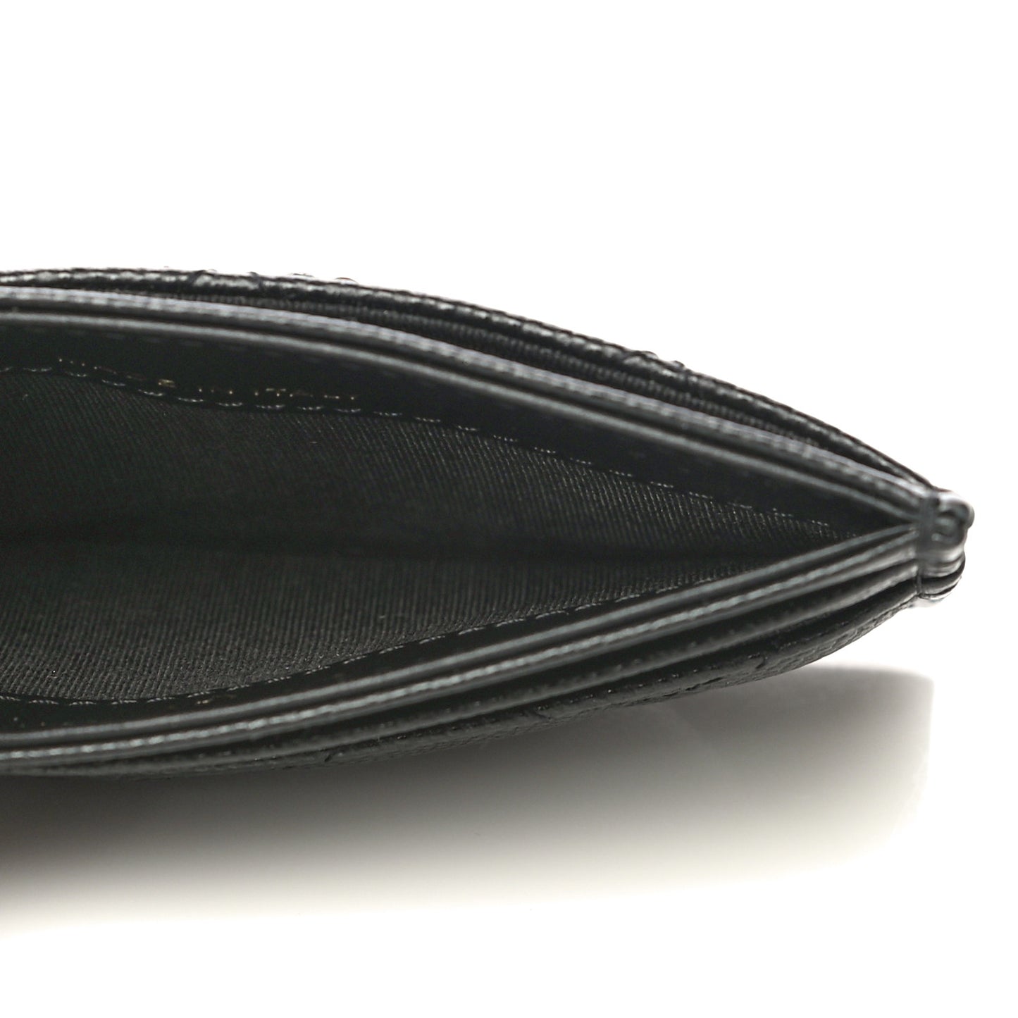Caviar Quilted French New Wave Card Holder Black