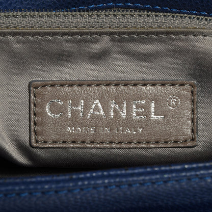 Chanel Glazed Caviar Flap Hobo Dark Blue 6 of 7