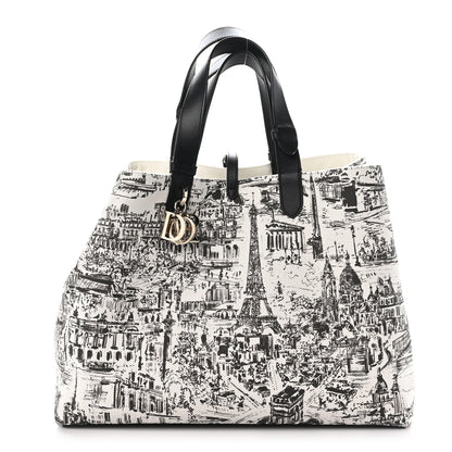 Christian Dior Canvas Large Paris Allover Large Toujours Latte Black 1 of 14