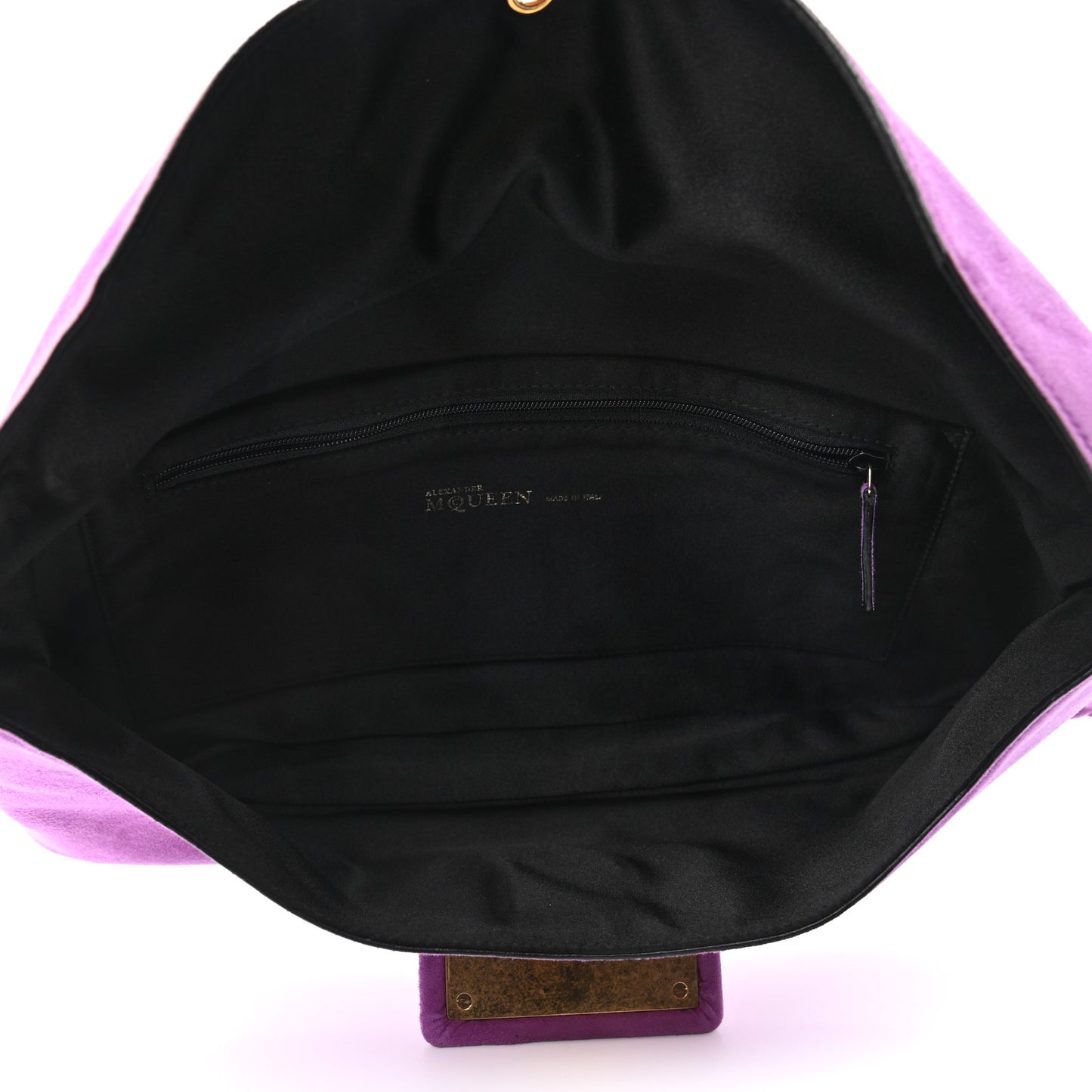 Suede Skull Clutch Purple