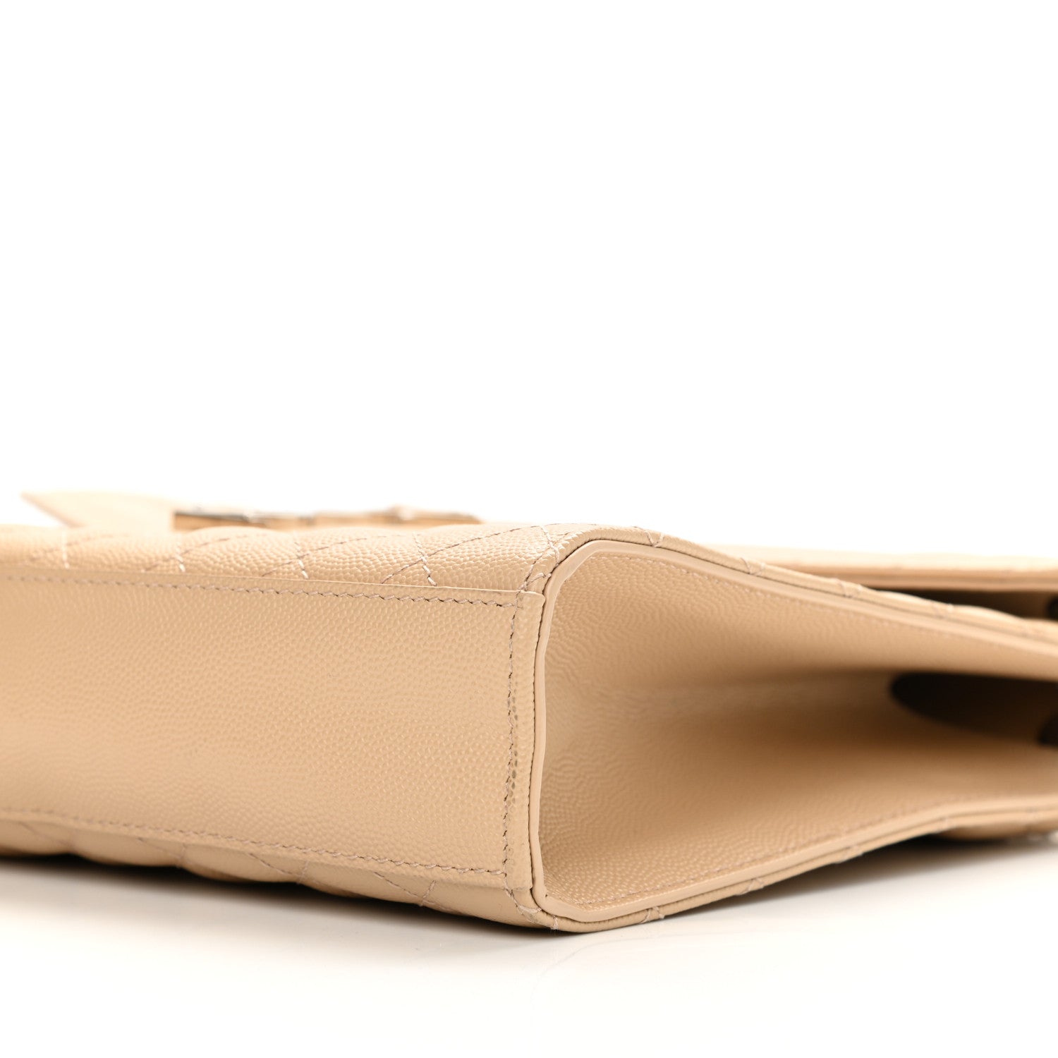 Saint Laurent Grain De Poudre Matelasse Chevron Large Monogram Satchel Nude Powder 11 of 11