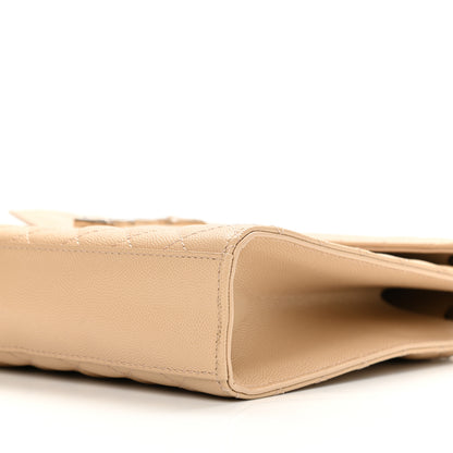 Saint Laurent Grain De Poudre Matelasse Chevron Large Monogram Satchel Nude Powder 11 of 11