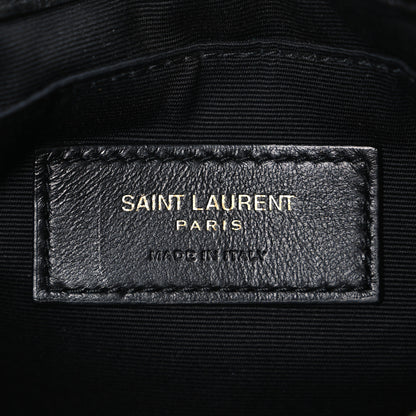 Saint Laurent Calfskin Matelasse Chevron Monogram A5 Wristlet Black 6 of 7