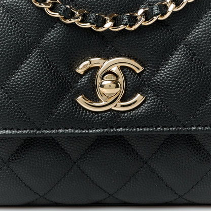 Chanel Iridescent Caviar Quilted Extra Mini Coco Handle Flap Black 9 of 12