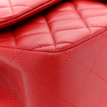 Chanel Lambskin Quilted Jumbo Double Flap Red 12 of 17