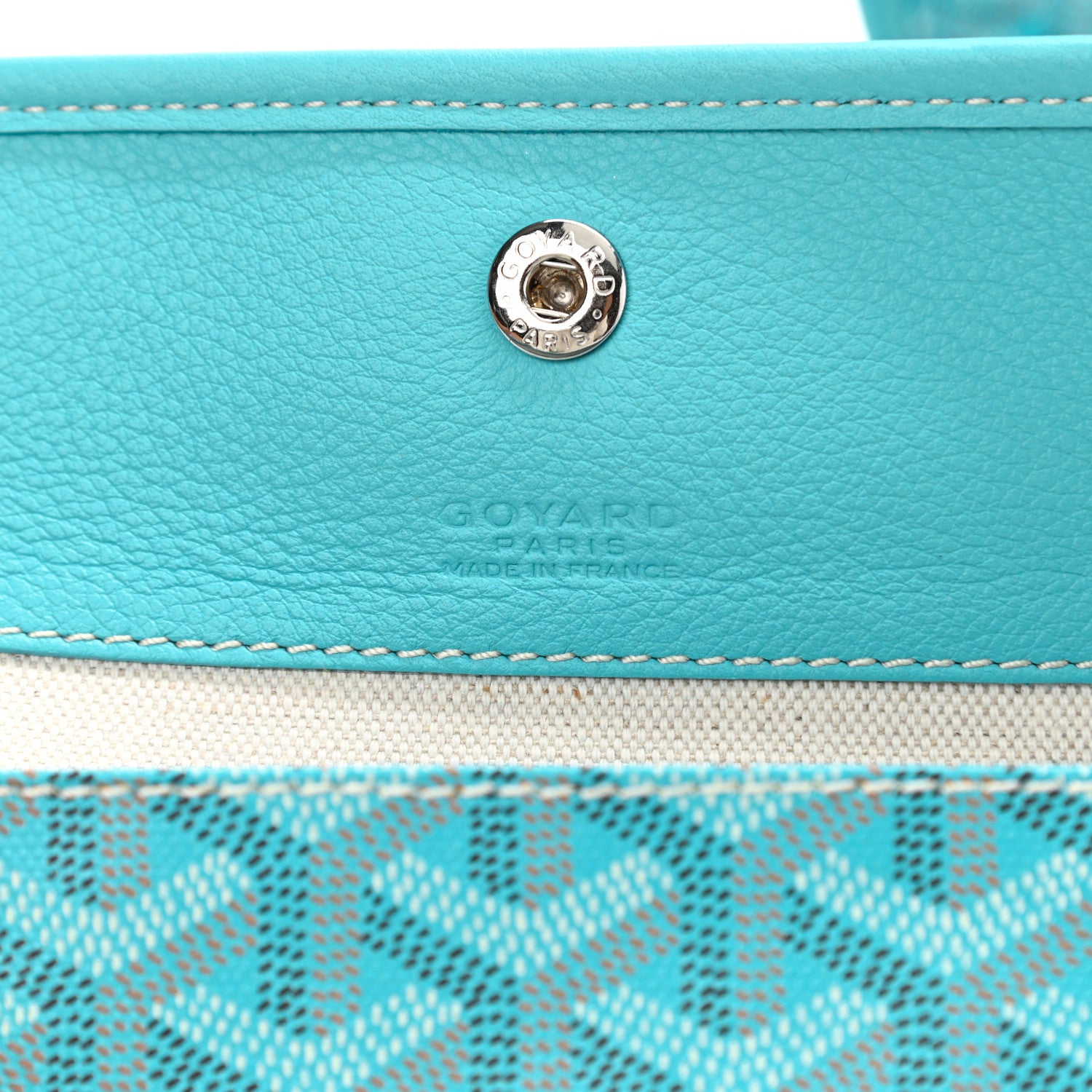 Goyard Goyardine Embroidered Flamingo Reversible Anjou PM Sky Blue 6 of 12