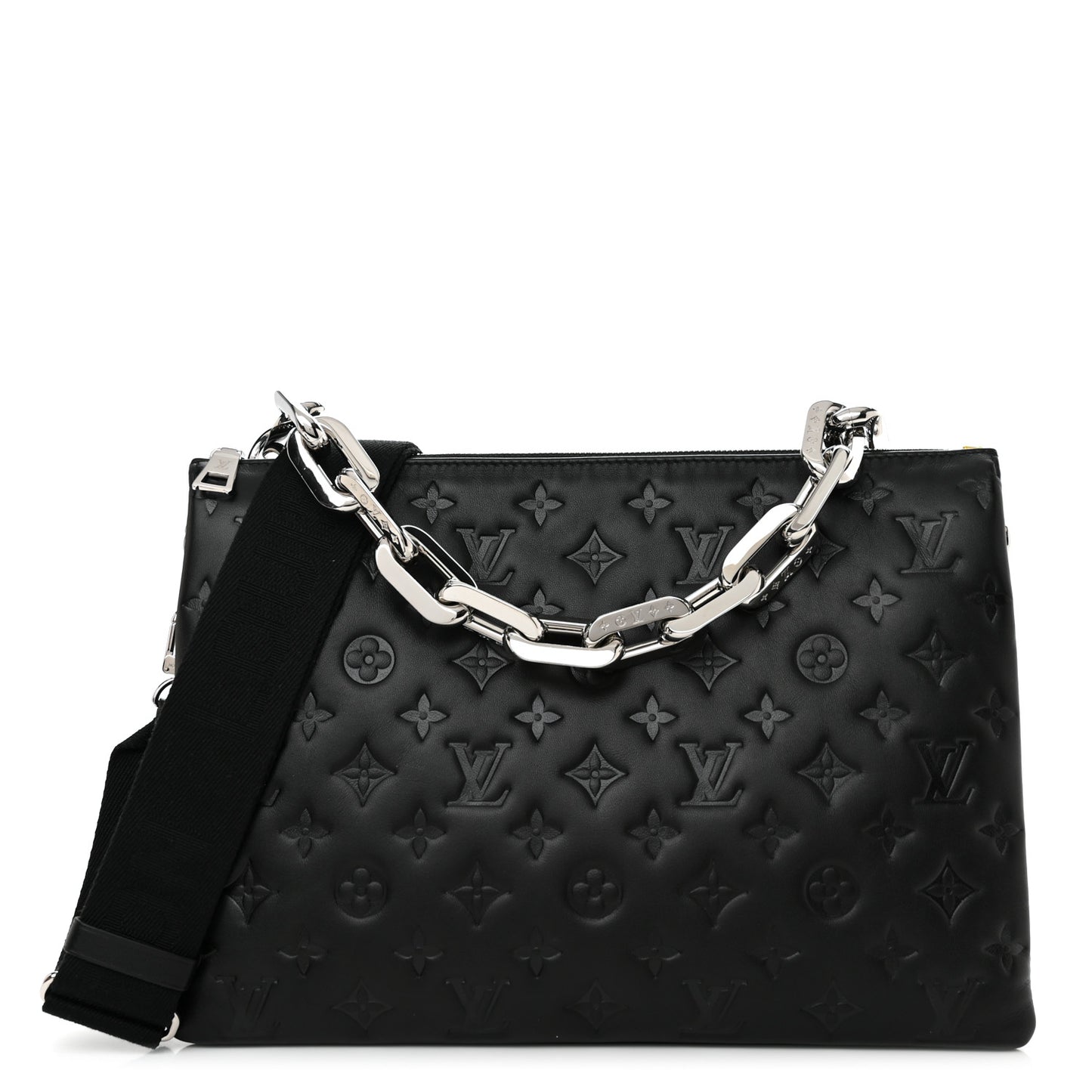 Lambskin Embossed Monogram Coussin MM Black