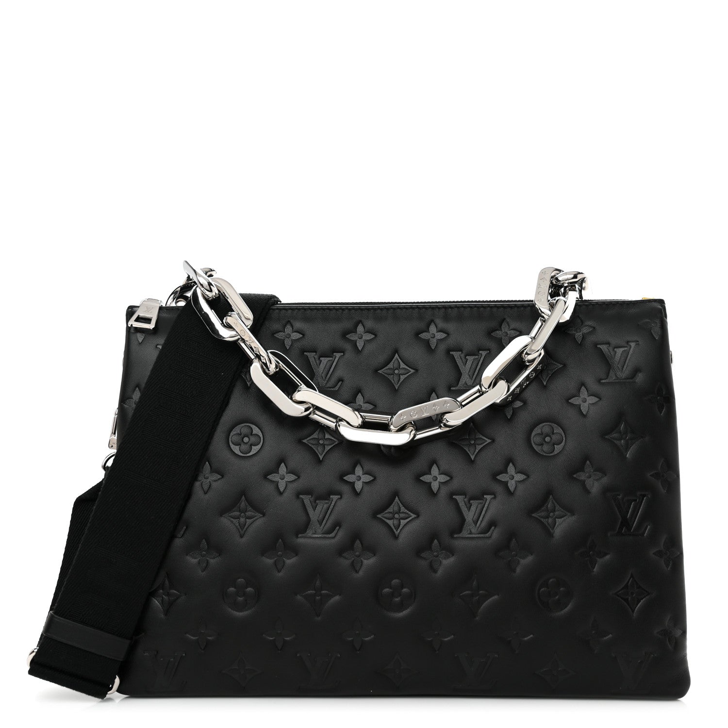 Louis Vuitton Lambskin Embossed Monogram Coussin MM Black 1 of 11