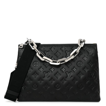 Louis Vuitton Lambskin Embossed Monogram Coussin MM Black 1 of 11