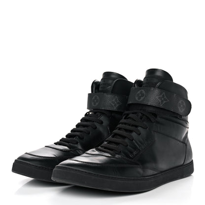 Louis Vuitton Monogram Eclipse Mens Passenger High Top Sneaker Boots 8 Black 3 of 11