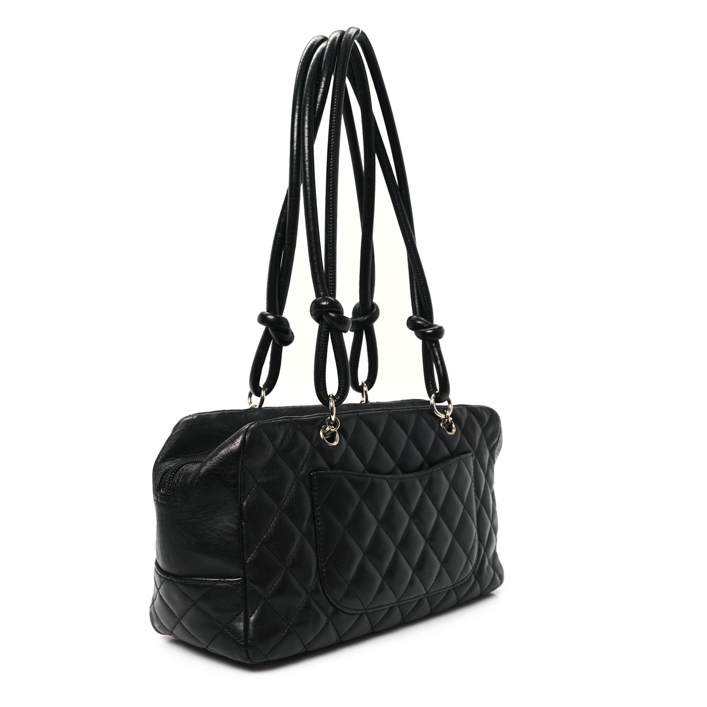 Calfskin Quilted Large Cambon Bowler Black