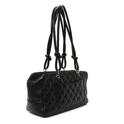 Chanel Calfskin Quilted Large Cambon Bowler Black 3 of 12