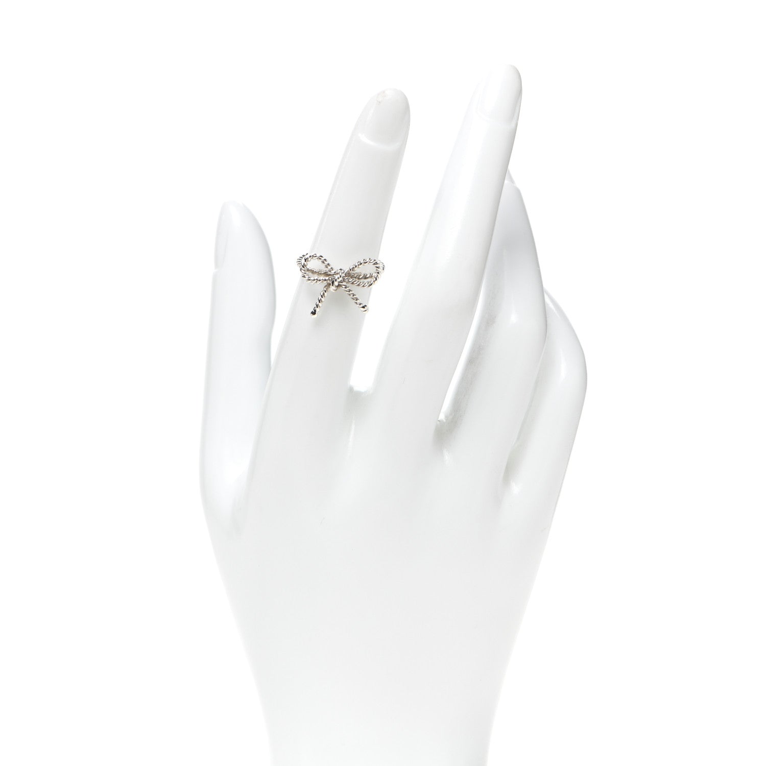 Tiffany Sterling Silver Textured Twist Bow Ring 49 5 2 of 6