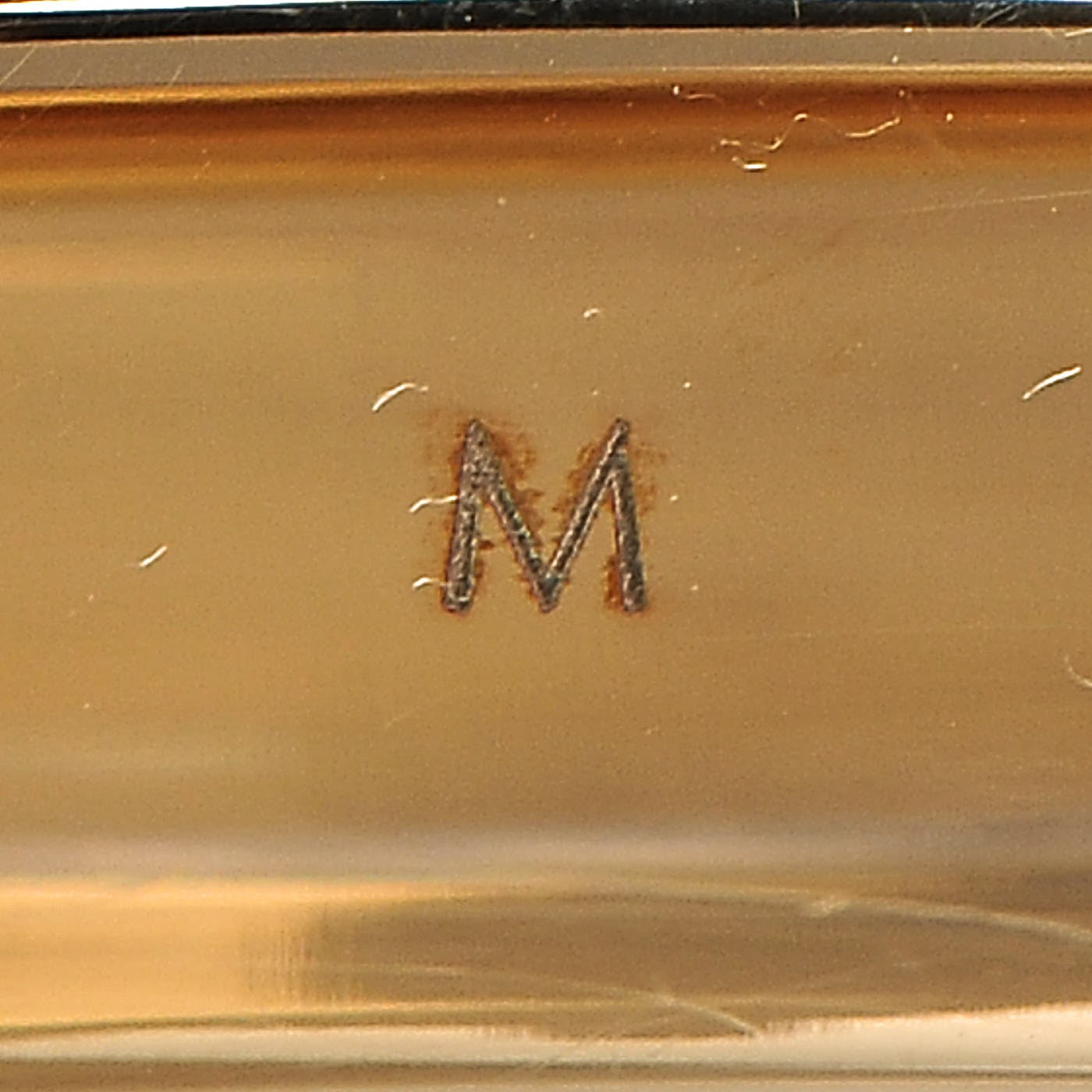 Brass Monogram Nanogram Cuff M Gold