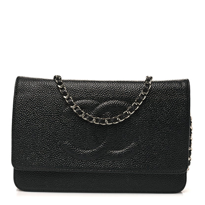 Chanel Caviar Timeless CC Wallet On Chain WOC Black 1 of 11
