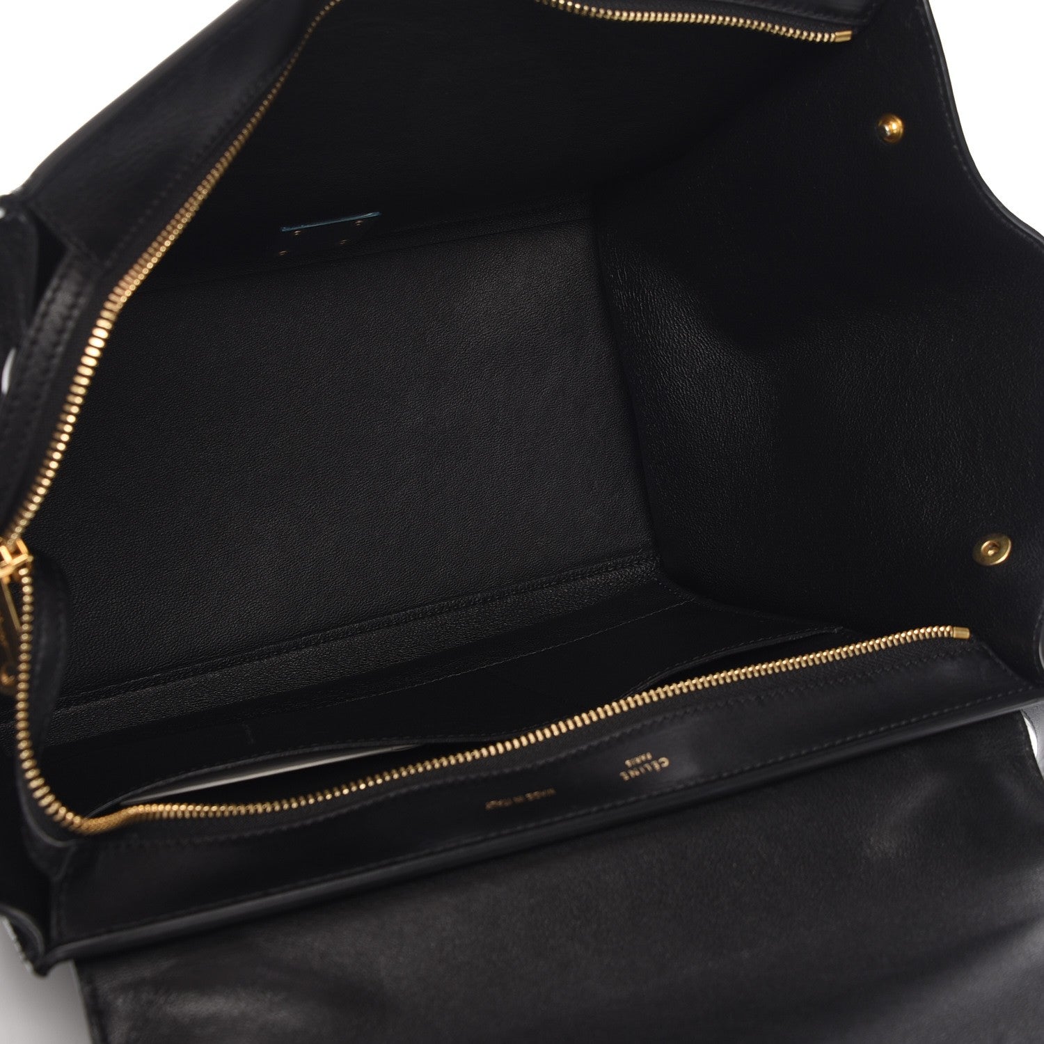 Celine Crocodile Embossed Calfskin Suede Medium Trapeze Black 7 of 7