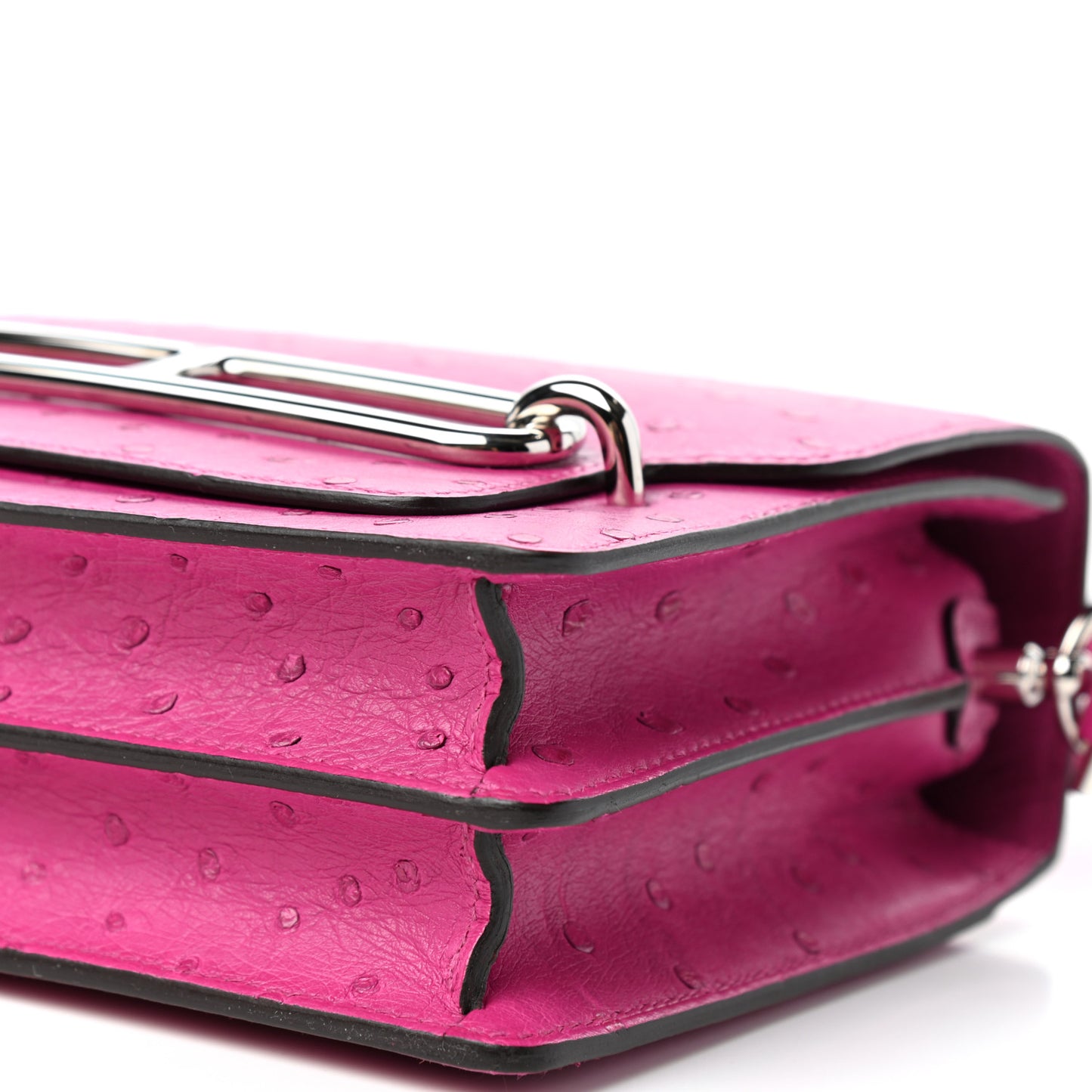 Ostrich Mini Sac Roulis Rose Pourpre