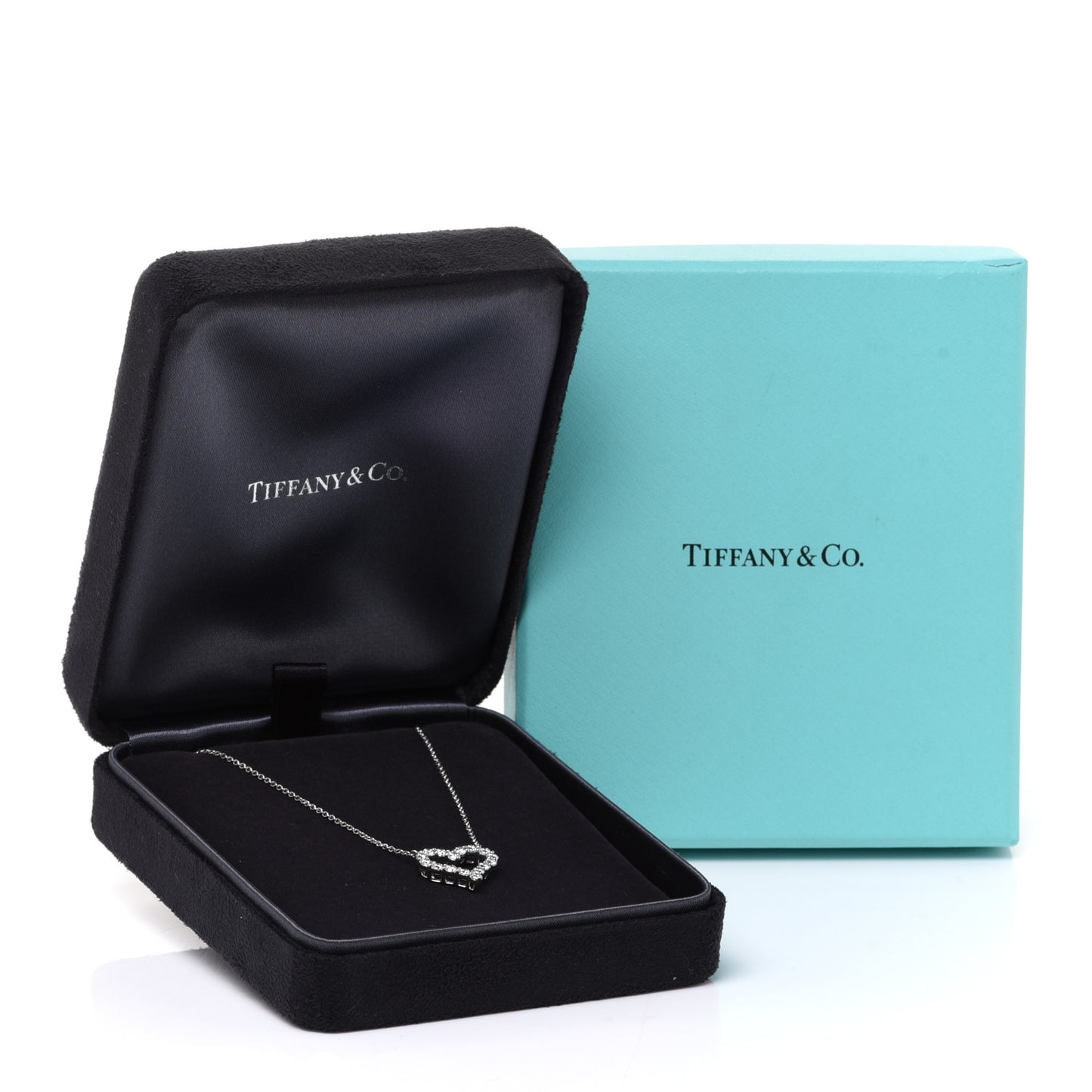 Platinum Diamond Small Heart Pendant Necklace