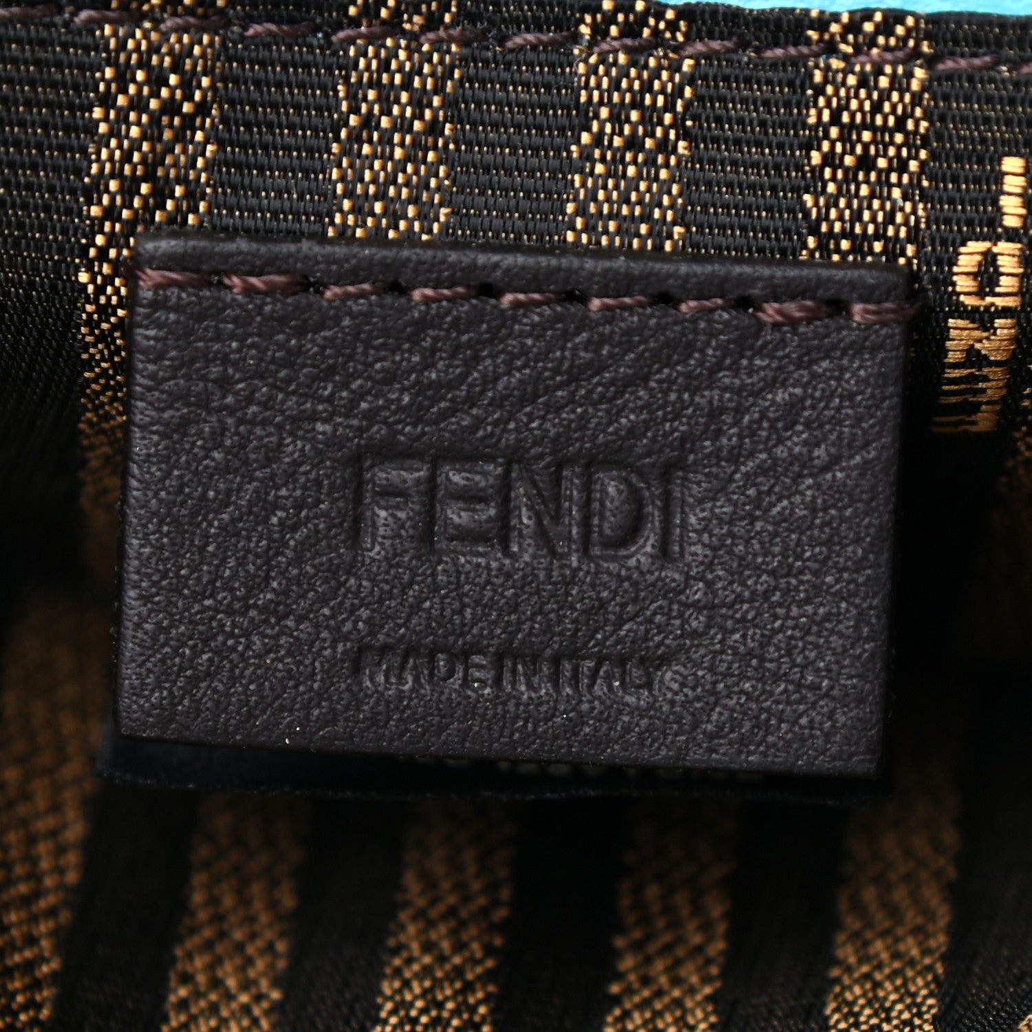 Fendi X SARAH COLEMAN Vitello Liberty Ceylon Micro FF Fish Eye Embossed Fold Over Card Holder Wallet Multicolor Cyber Blue 6 of 8