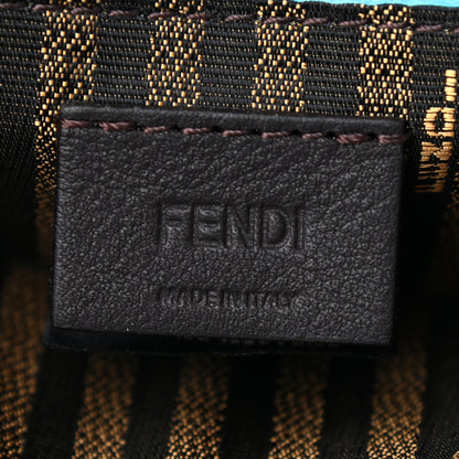 Fendi X SARAH COLEMAN Vitello Liberty Ceylon Micro FF Fish Eye Embossed Fold Over Card Holder Wallet Multicolor Cyber Blue 6 of 8