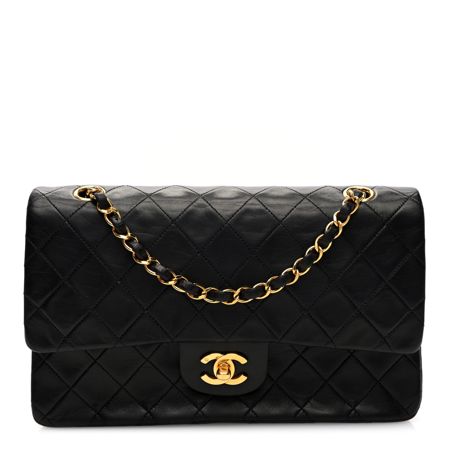 Chanel Lambskin Quilted Medium Double Flap Black 1 of 10