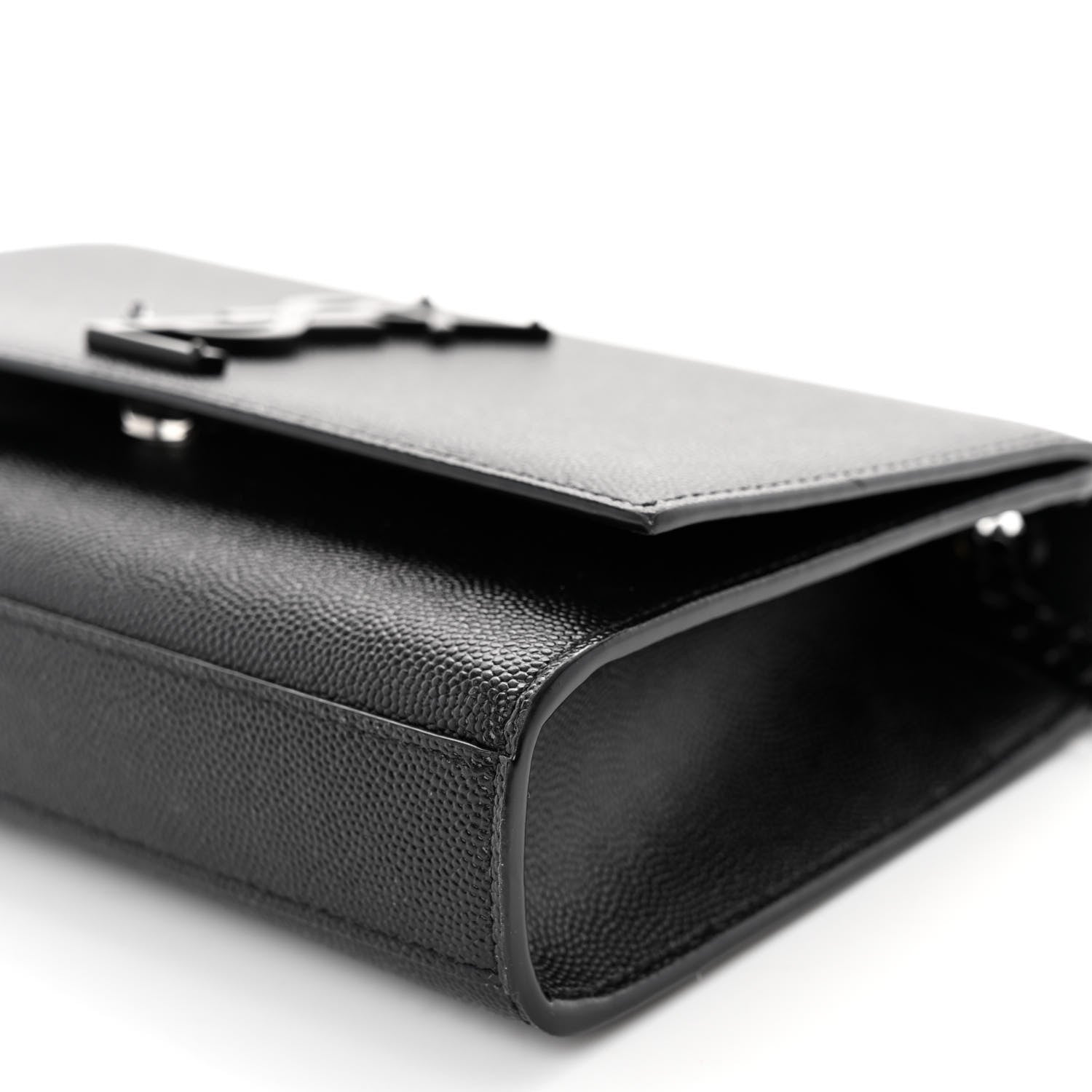 Saint Laurent Grain De Poudre Small Monogram Monochrome Kate Satchel Black 10 of 11