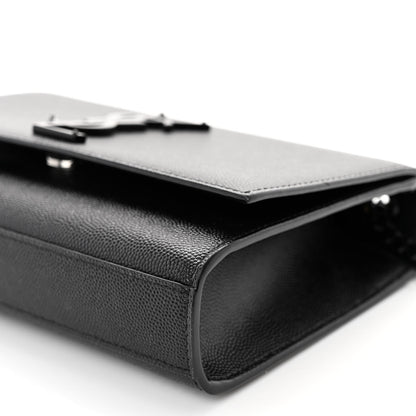 Saint Laurent Grain De Poudre Small Monogram Monochrome Kate Satchel Black 10 of 11