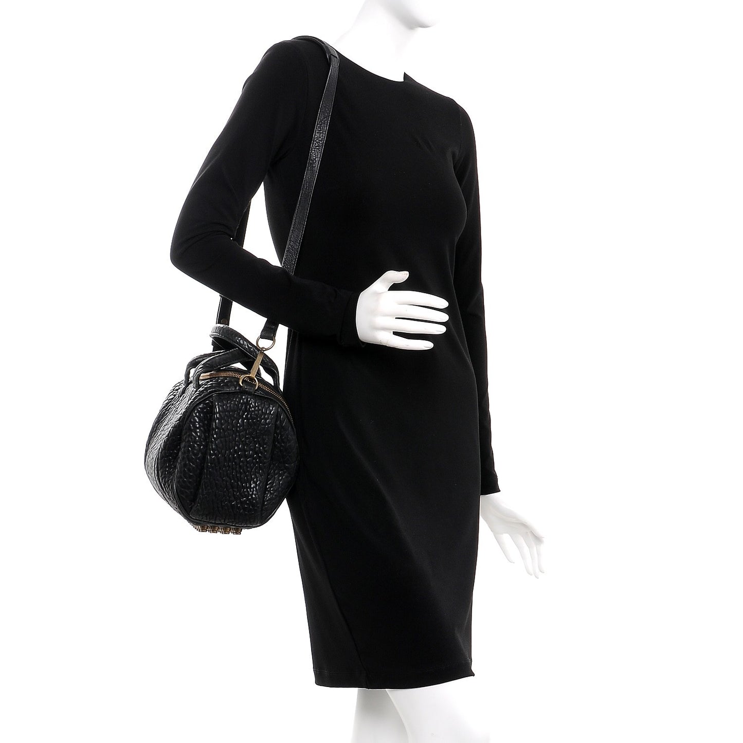 Pebbled Lambskin Rockie Black Gold Hardware