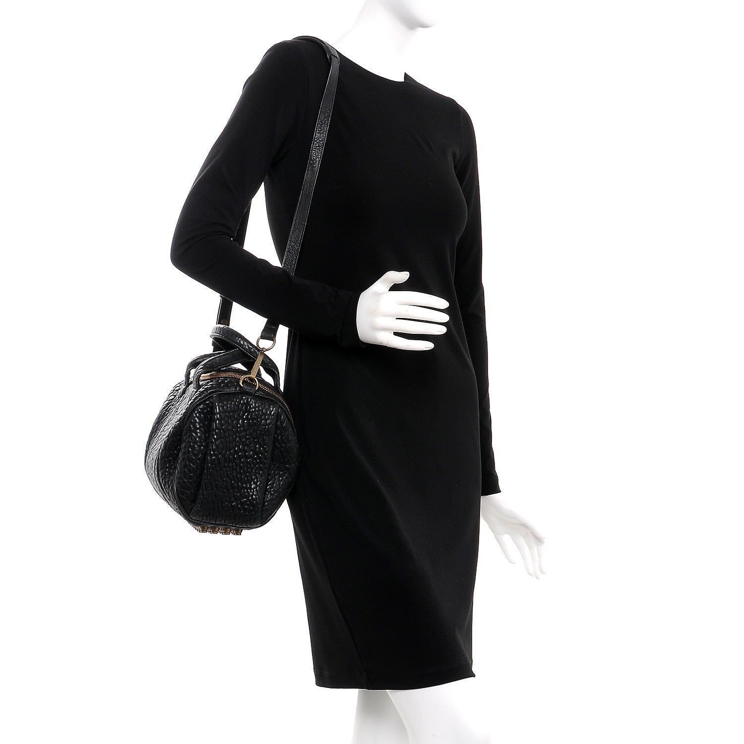 Alexander Wang Pebbled Lambskin Rockie Black Gold Hardware 2 of 11
