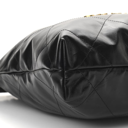Chanel Shiny Calfskin Quilted Small Chanel 22 Black 10 of 12