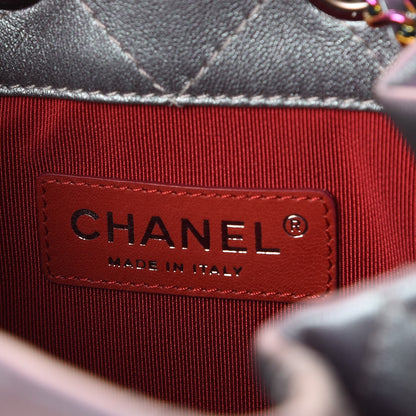 Chanel Iridescent Lambskin Calfskin Quilted Gabrielle Backpack Light Purple 6 of 9