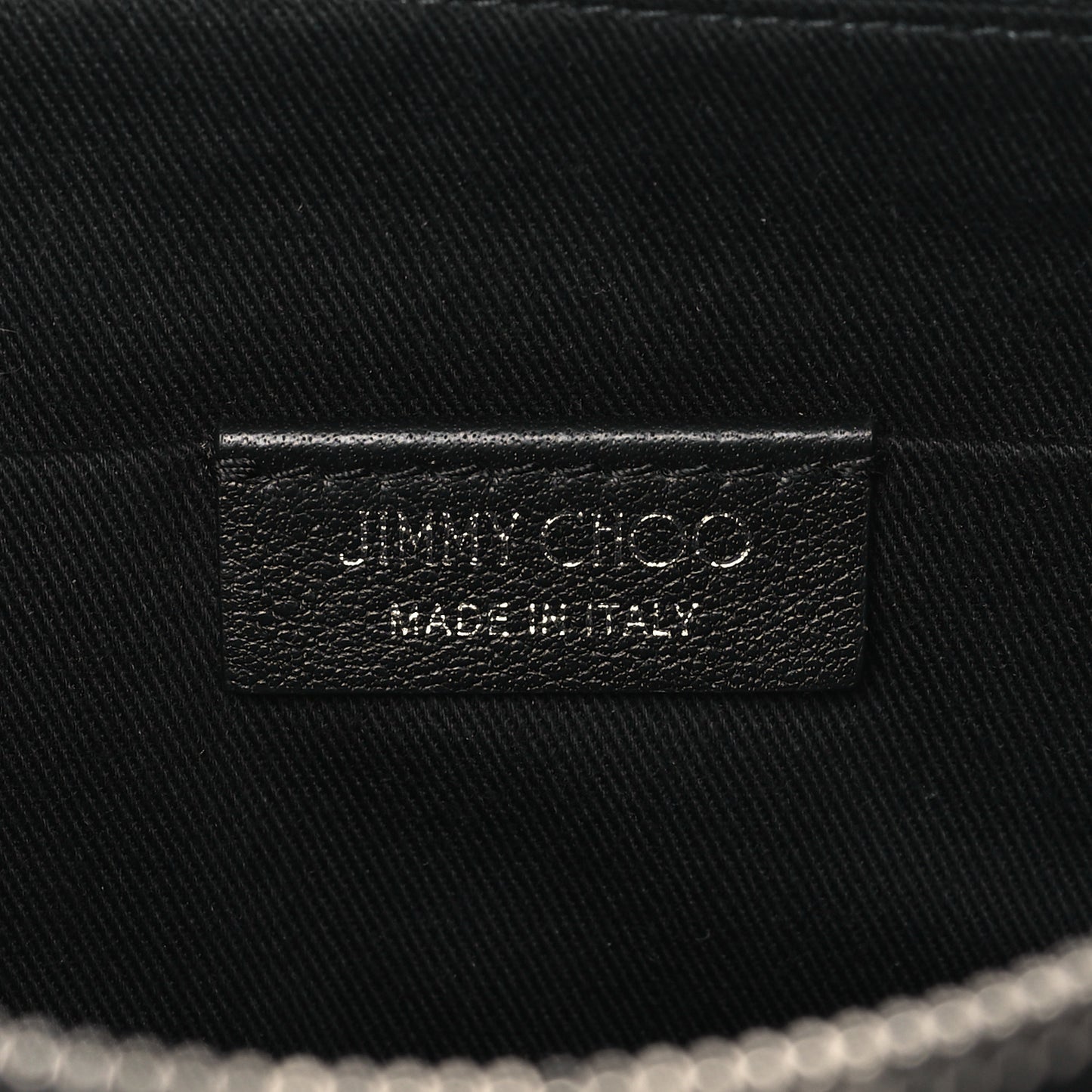 Calfskin Logo Embossed Half Moon Shoulder Bag Black