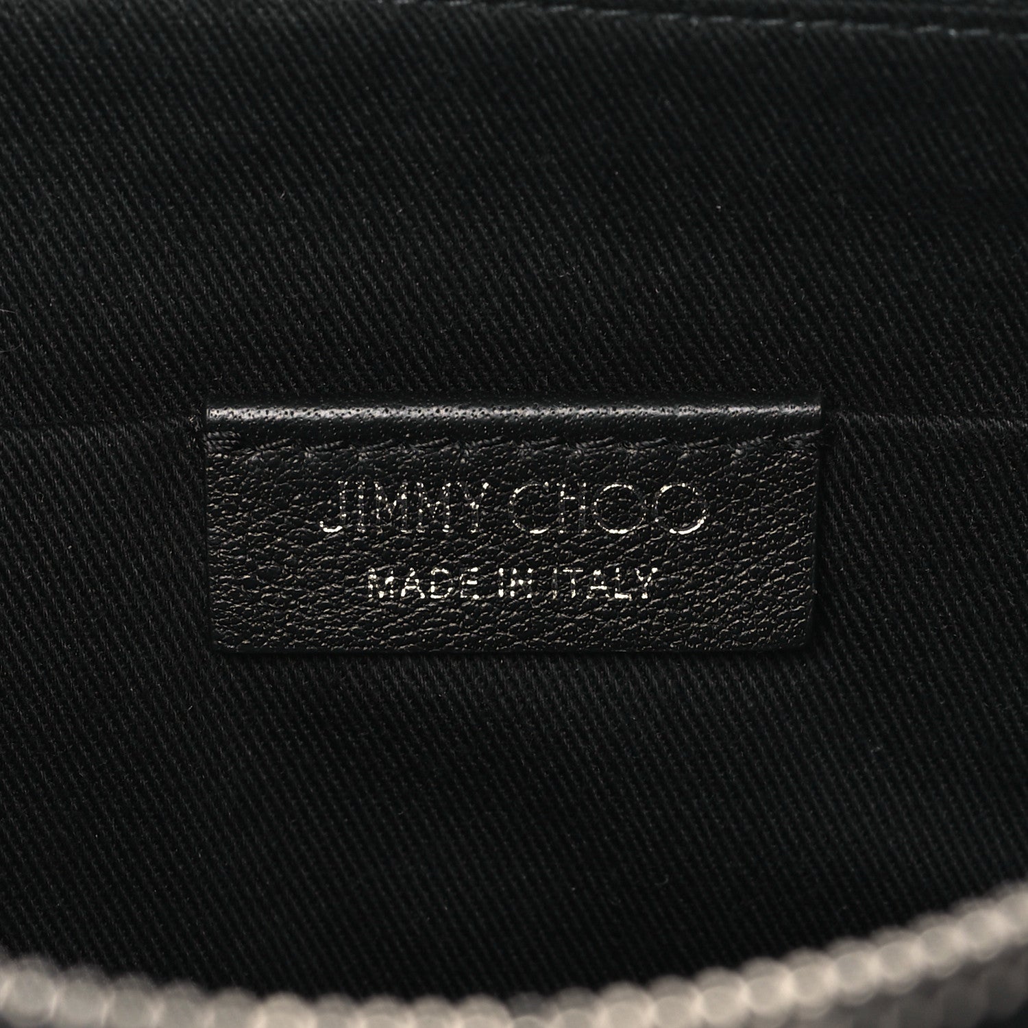 Jimmy Choo Calfskin Logo Embossed Half Moon Shoulder Bag Black 6 of 9