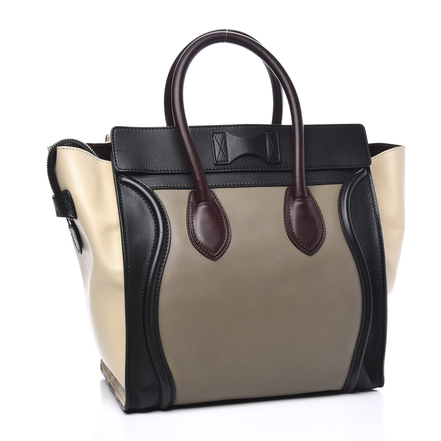Smooth Calfskin Mini Tri-Color Luggage Grey