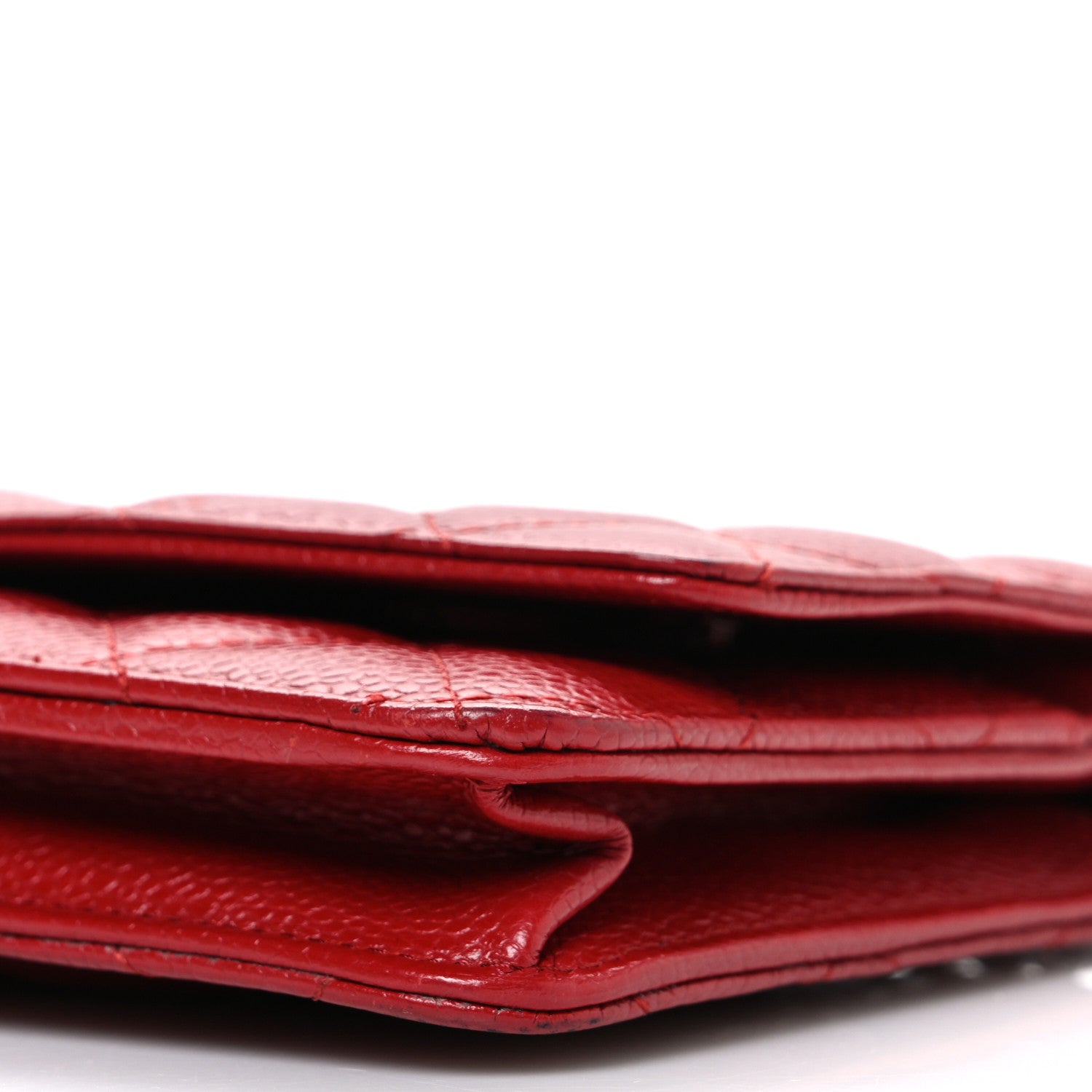 Chanel Caviar Quilted Wallet on Chain WOC Red 11 of 12