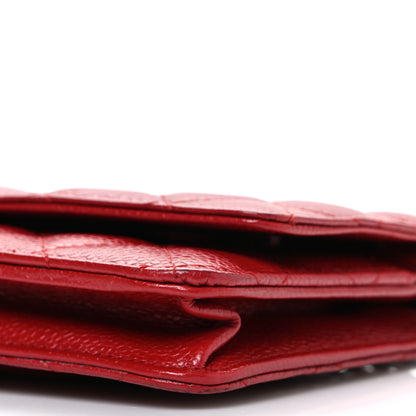 Chanel Caviar Quilted Wallet on Chain WOC Red 11 of 12