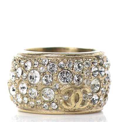 Chanel Crystal CC Ring 6.5 Gold 3 of 5