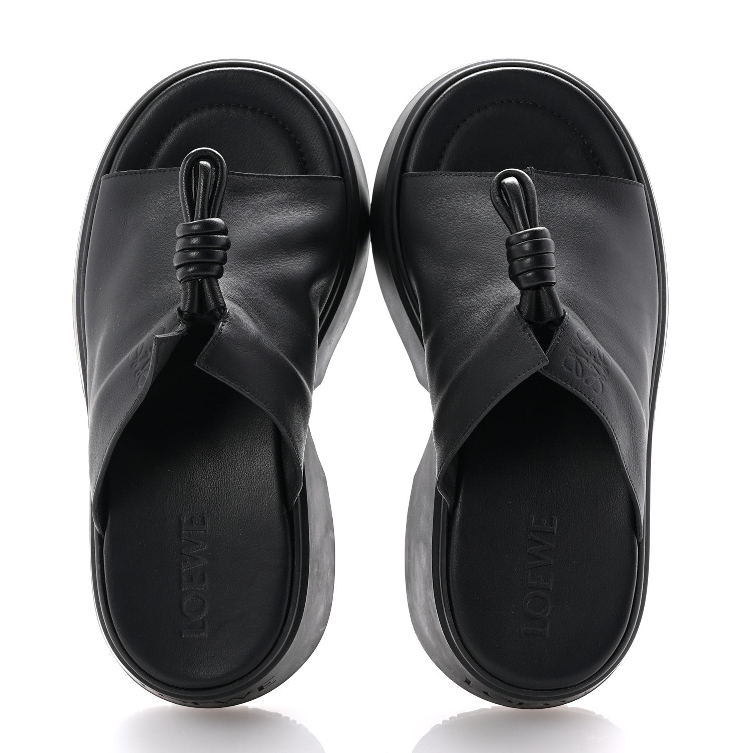 Loewe Calfskin Flamenco 80mm Wedge Mules 35 Black 2 of 10