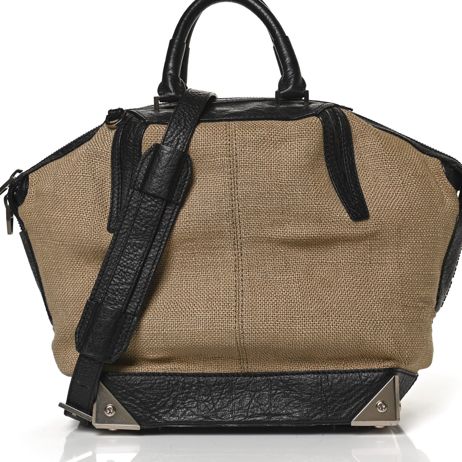 Alexander Wang Pebbled Calfskin Canvas Small Emile Khaki Silver Hardware 6 of 11