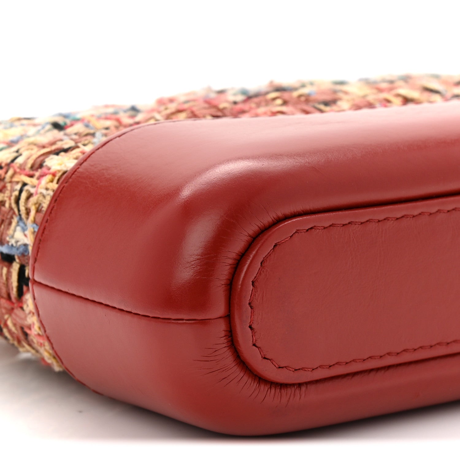 Chanel Tweed Calfskin Small Gabrielle Clutch With Chain Red 9 of 10