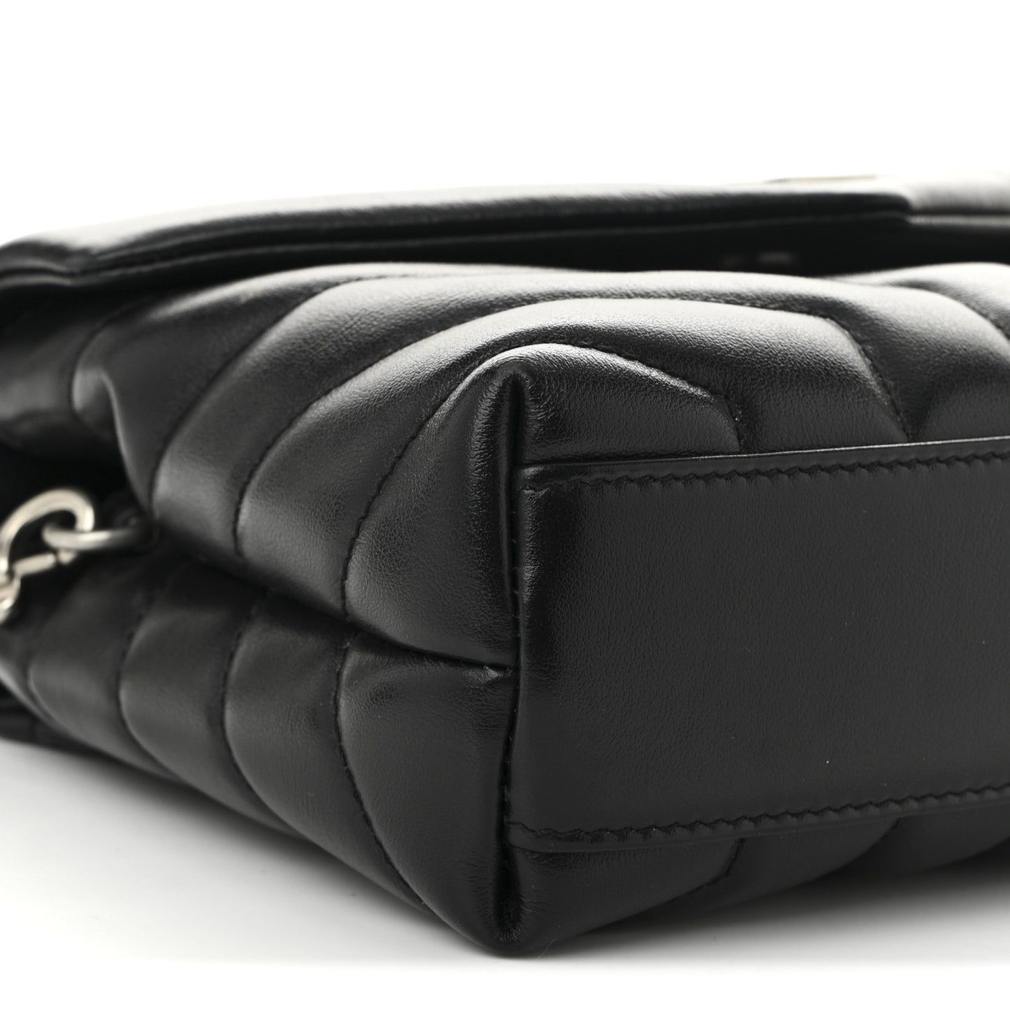 Calfskin Y Quilted Monogram Toy Loulou Crossbody Bag Black