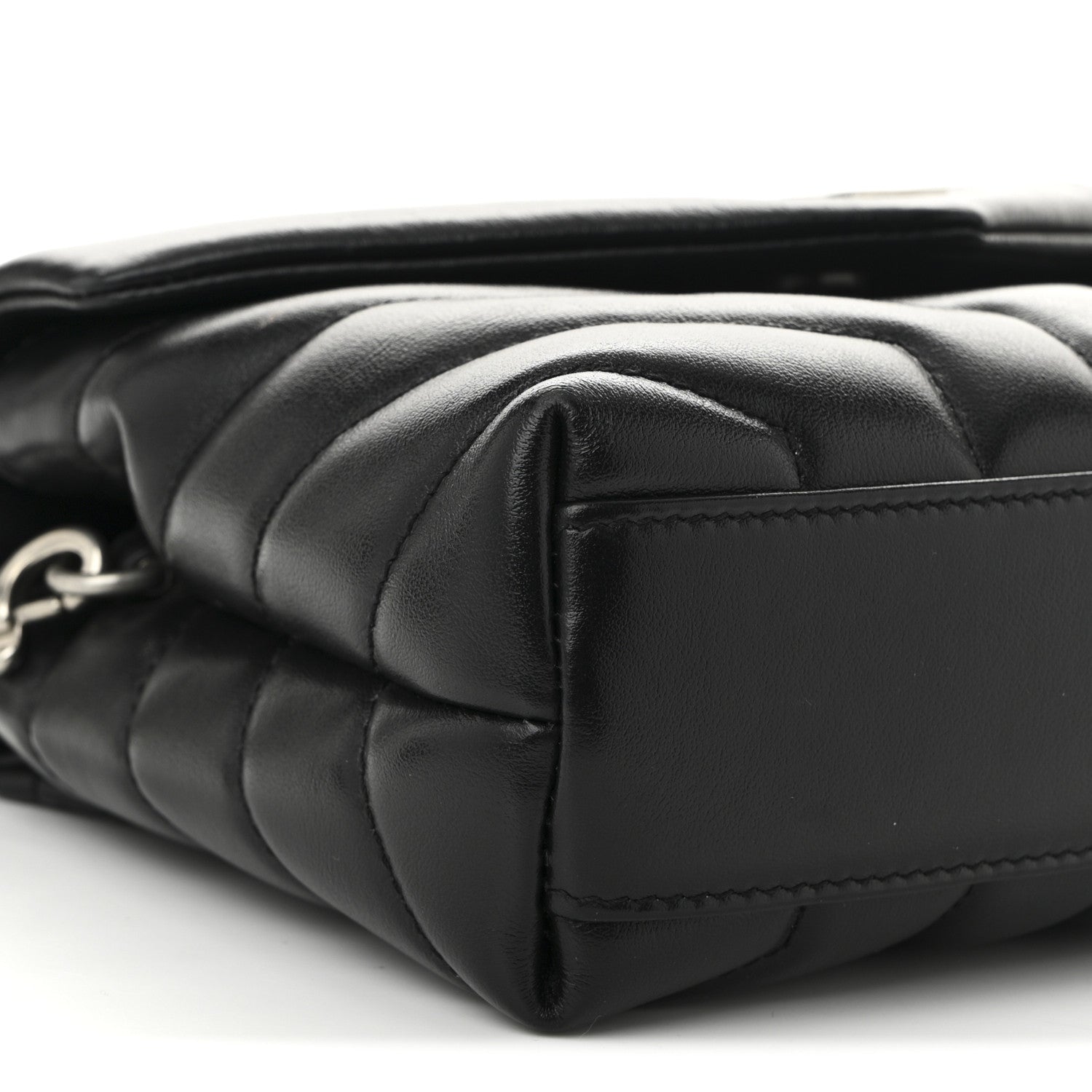 Saint Laurent Calfskin Y Quilted Monogram Toy Loulou Crossbody Bag Black 9 of 12