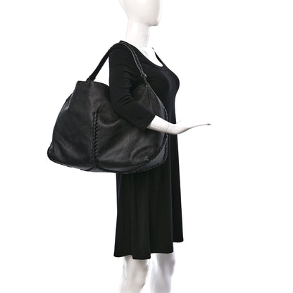 Bottega Veneta Washed Cervo Deerskin Large Hobo Black 2 of 11