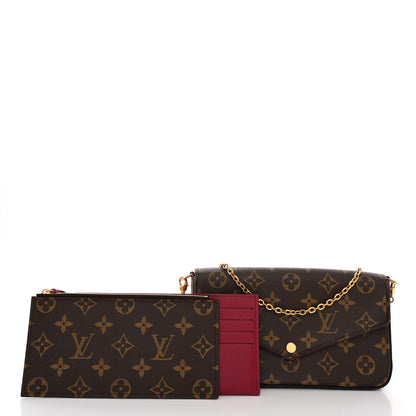 Louis Vuitton Monogram Pochette Felicie Chain Wallet Fuchsia 3 of 15