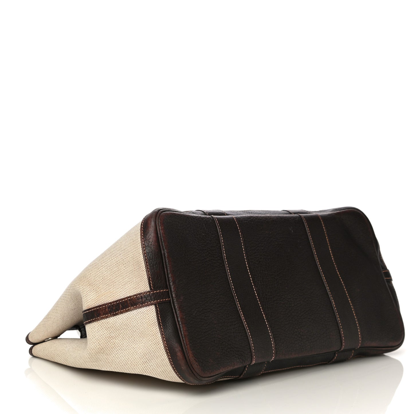 Buffle Sindhu Toile Garden Party 36 MM Tote Marron Fonce