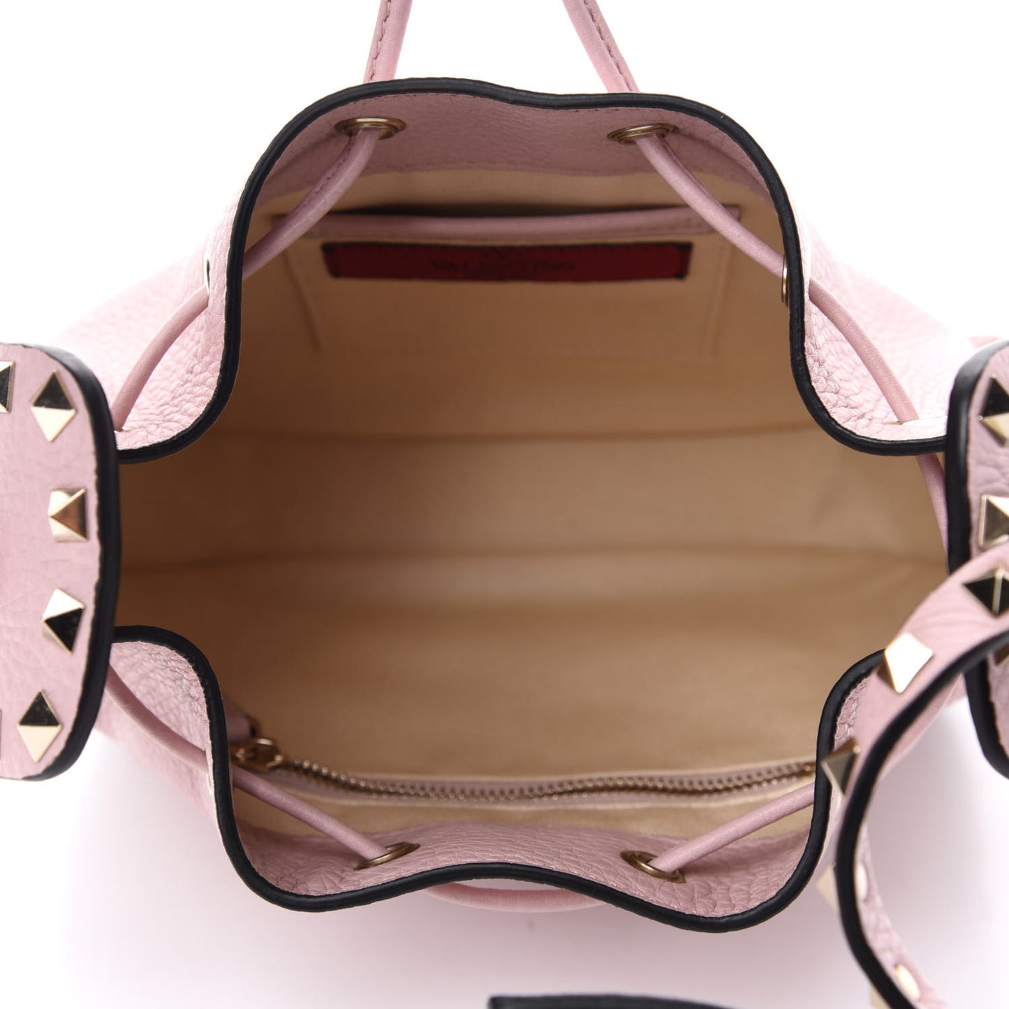 Alce Printed Calfskin Rockstud Bucket Bag Pink