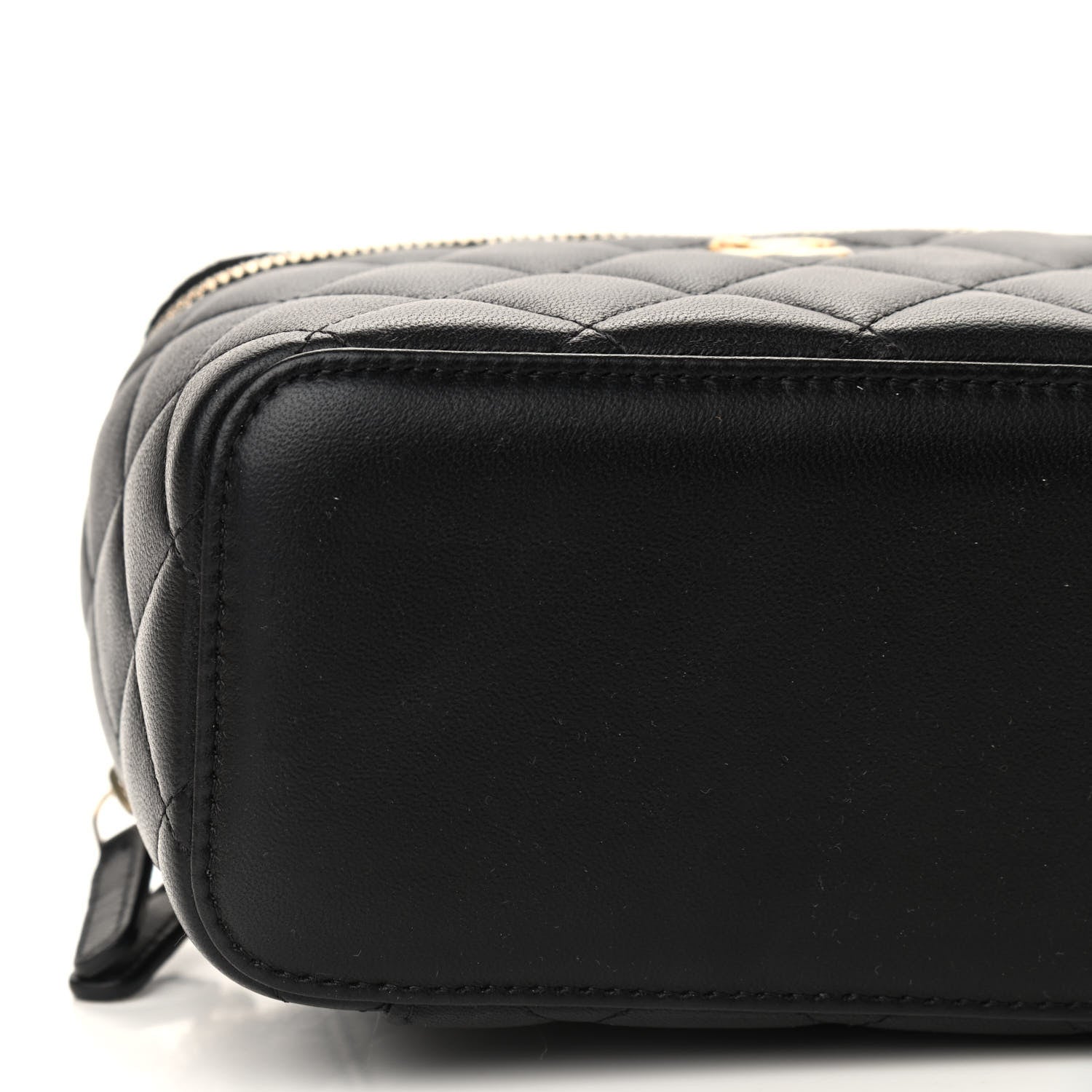 Chanel Lambskin Quilted Pearl Crush Small Vanity Case With Chain Black 6 of 9