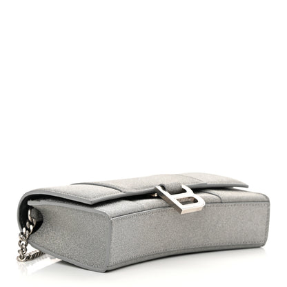 Balenciaga Glitter Fabric Hourglass Chain Bag Grey 4 of 14